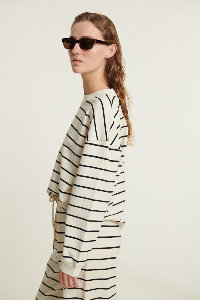 Basic Apparel Anneli Oversized LS Sweat T-shirts 482 Birch/Black